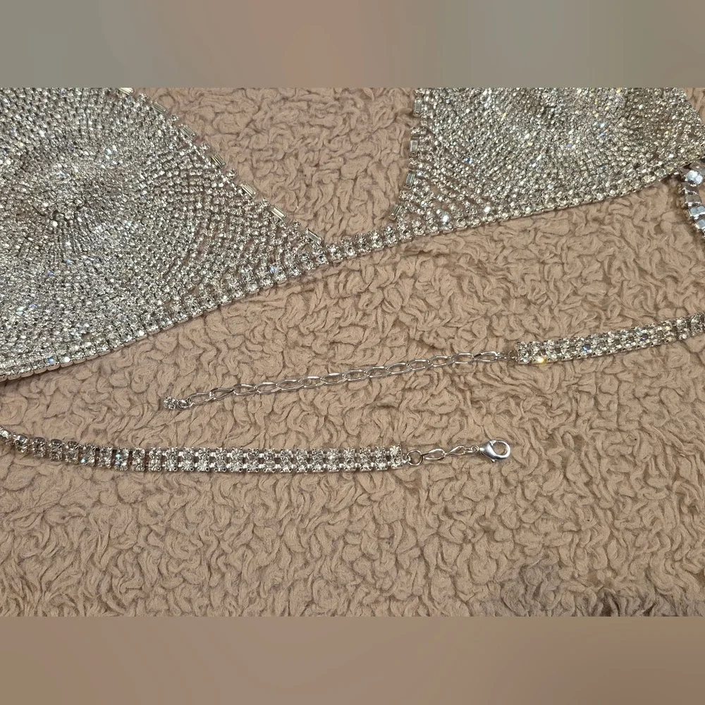 Express Vintage Silver Diamante Bra Like New - Picture 8 of 15